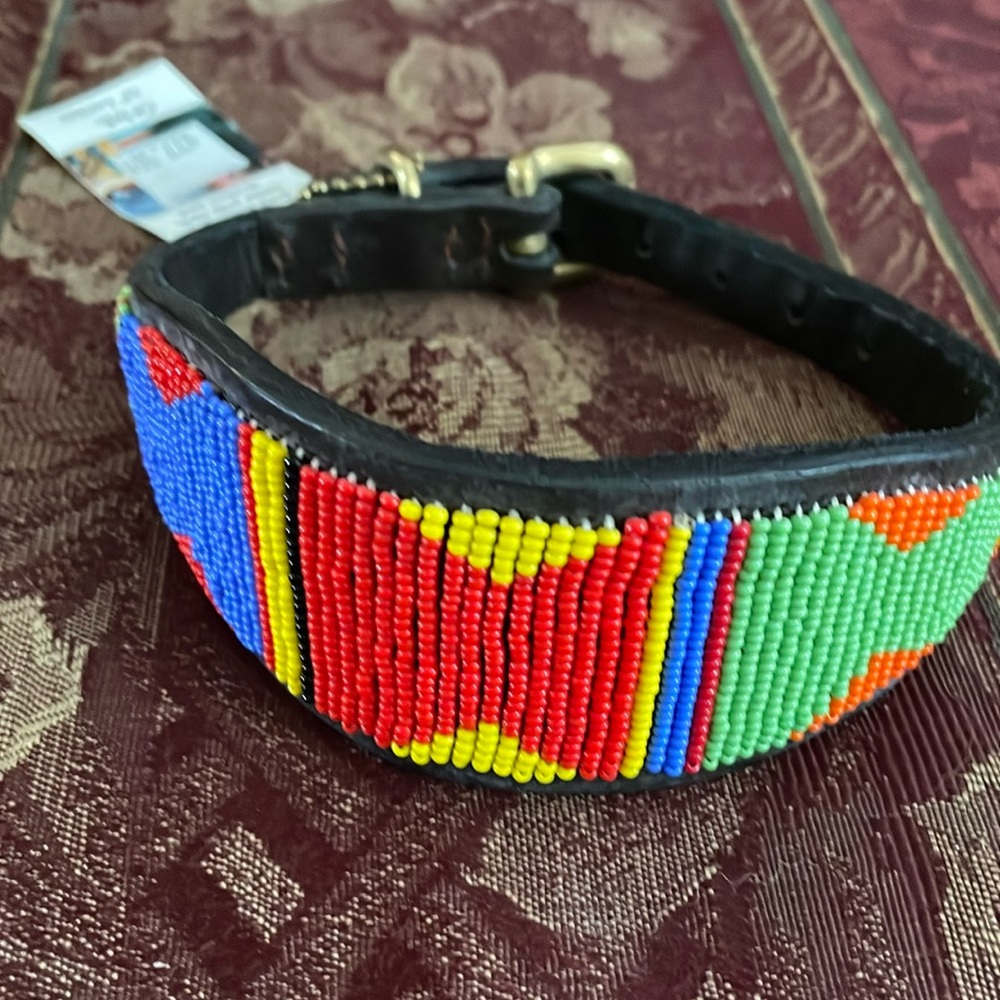 Small Beautiful Hand Beaded Lurcher Collar